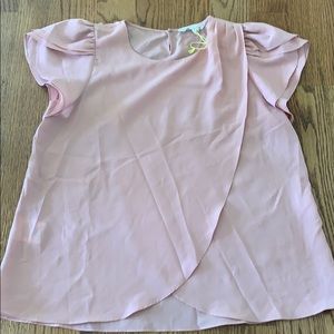 Puff Shoulder Short Sleeve Blouse